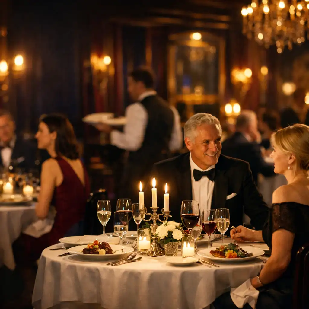 Soirée élégante dans un restaurant gastronomique
