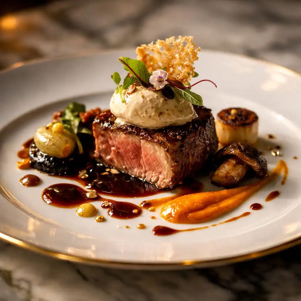 Plat gastronomique raffiné