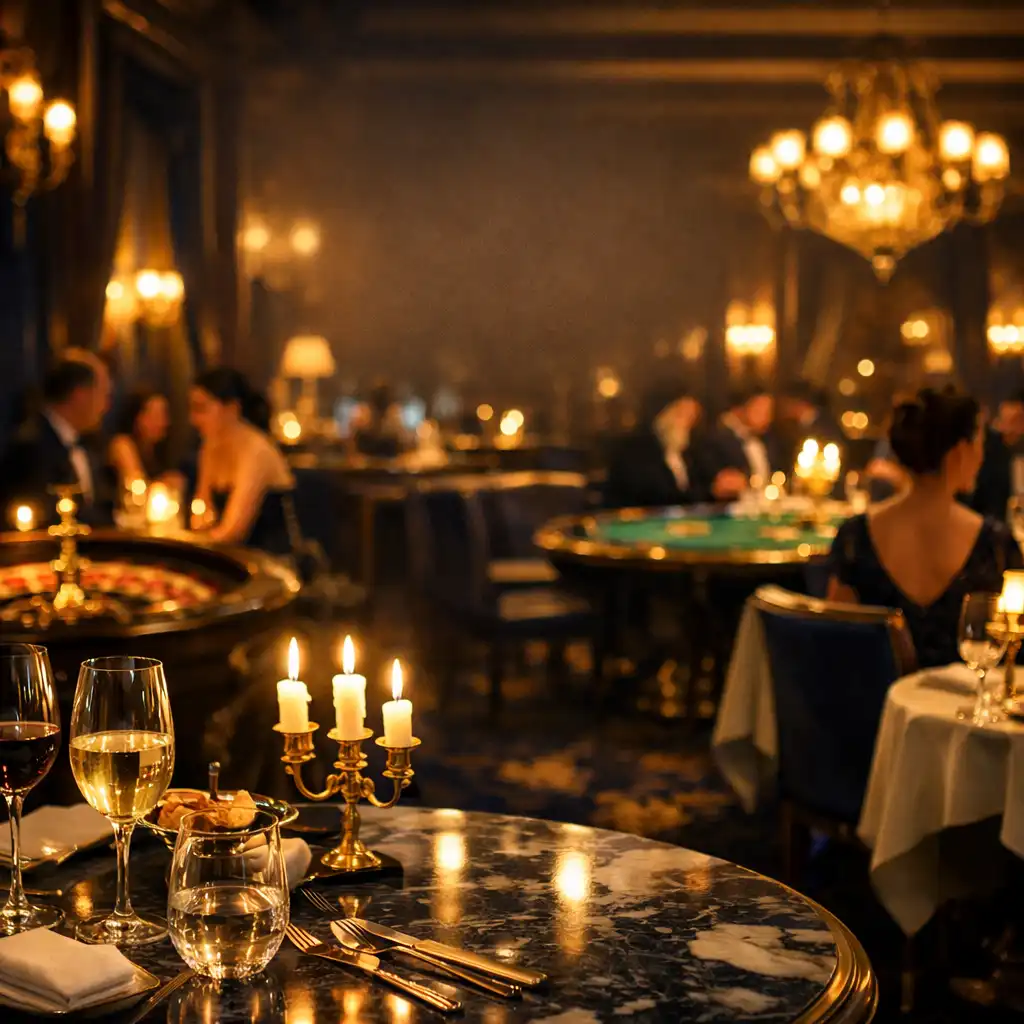 Restaurant gastronomique avec ambiance casino élégante