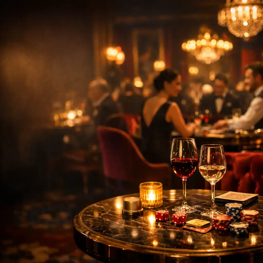 Soirée casino gastronomique élégante